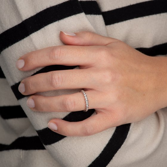 Ring 333/- Weißgold glanz  synth. Zirkonia 