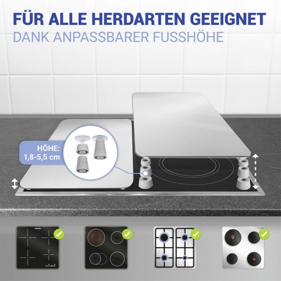 Herdabdeckplatte Universal Mod. Silber, 2er Set, für alle Herdarten geeignet 