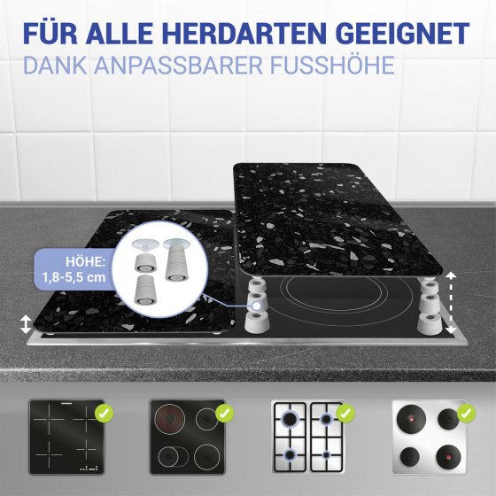 Herdabdeckplatte Universal Mod. Terrazzo, 2er Set, für alle Herdarten geeignet 