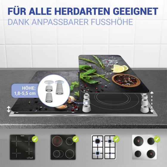 Herdabdeckplatte Universal Mod. Kräuter, 2er Set, für alle Herdarten geeignet 