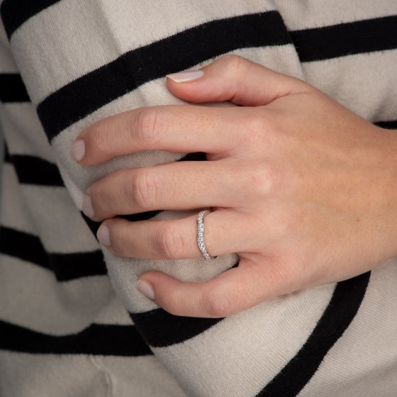 Ring 333/- Weißgold glanz  synth. Zirkonia 