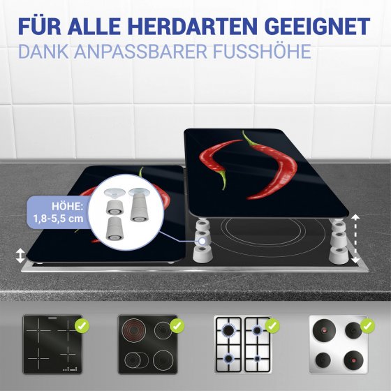 Herdabdeckplatte Universal Mod. Peperoni Duo, 2er Set, für alle Herdarten geeignet