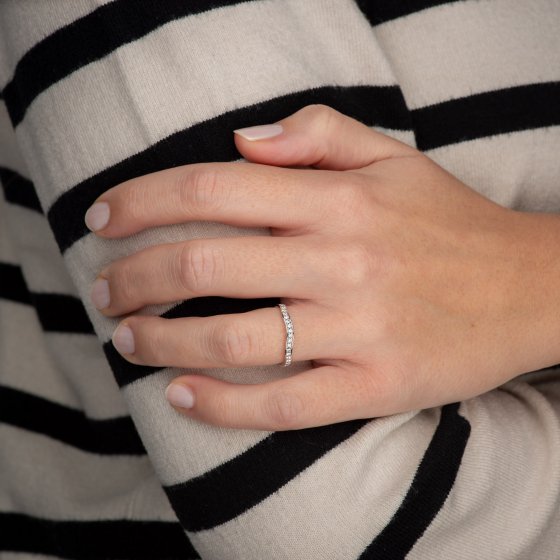 Ring 333/- Weißgold glanz  synth. Zirkonia 