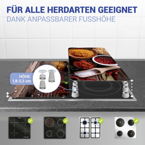Herdabdeckplatte Universal Mod. Gewürze, 2er Set, für alle Herdarten geeignet 