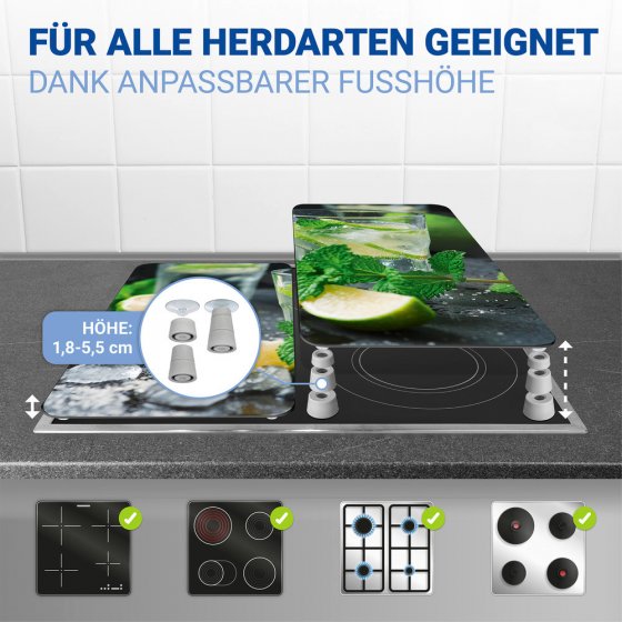 Herdabdeckplatte Universal Mod. Mojito, 2er Set, für alle Herdarten geeignet 