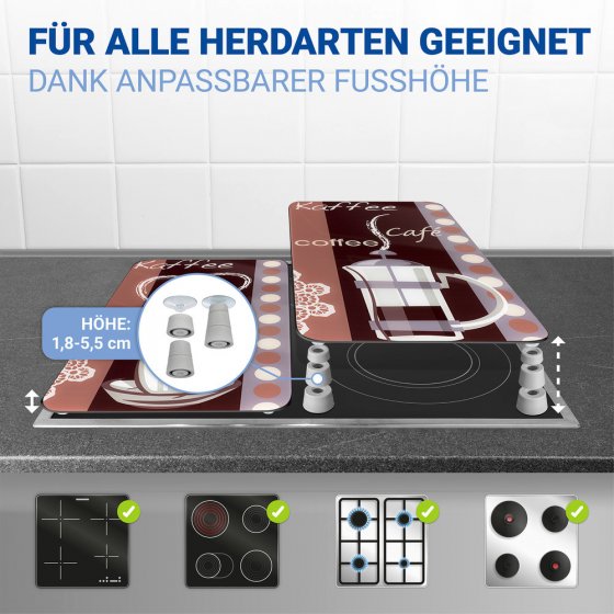 Herdabdeckplatte Universal Mod. Kaffeeduft, 2er Set, für alle Herdarten geeignet