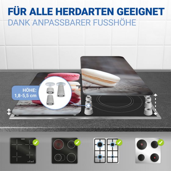 Herdabdeckplatte Universal Mod. Macarons, 2er Set, für alle Herdarten geeignet 
