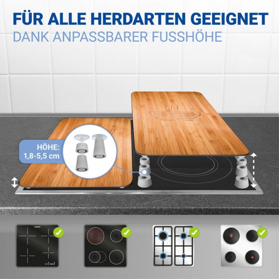 Herdabdeckplatte Universal Mod. Lunch, 2er Set, für alle Herdarten geeignet 