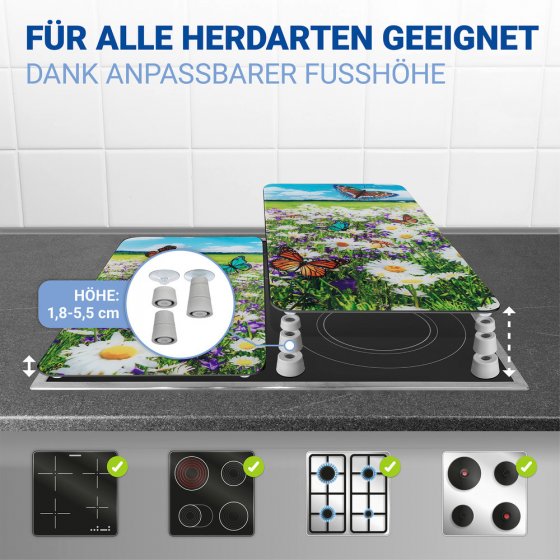 Herdabdeckplatte Universal Mod. Sommerwiese, 2er Set, für alle Herdarten geeignet
