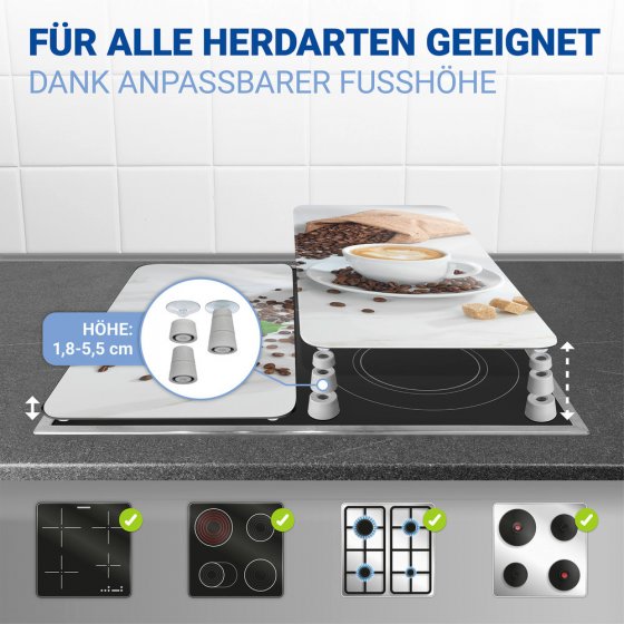 Herdabdeckplatte Universal Mod. Café Aromatica, 2er Set, für alle Herdarten geeignet 