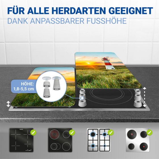 Herdabdeckplatte Universal Mod. Leuchtturm, 2er Set, für alle Herdarten geeignet 