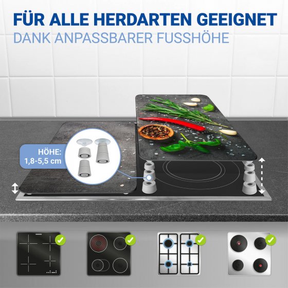 Herdabdeckplatte Universal Mod. Rosmarin, 2er Set, für alle Herdarten geeignet 
