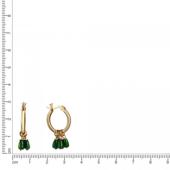 Creolen mit Einhänger 925 Sterling Silber vergoldet Malachit 