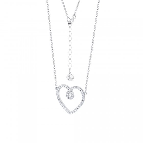 Kette 925 Sterling Silber rhodiniert Glänzend Zirkonia weiß 