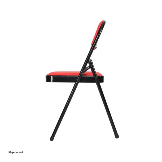 Klappstuhl Wedigo Kunstleder Rot-Schwarz 