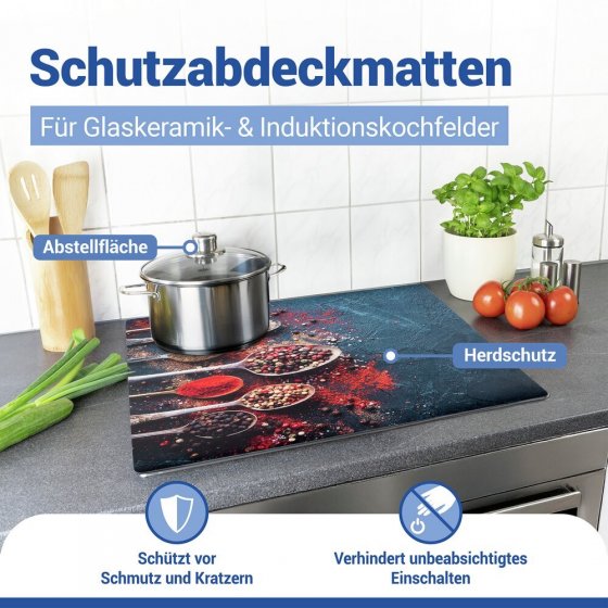 Abdeckmatte Mod. Pikant, mehrfarbig, PVC, 60x52 cm, hitzebeständig und leicht abwischbar 