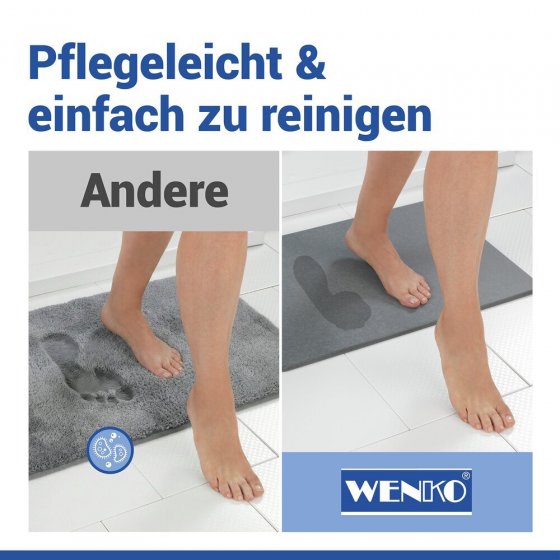 Badematte Mod. Simi Grau, 60 x 39 cm, Badvorleger, Badmatte 