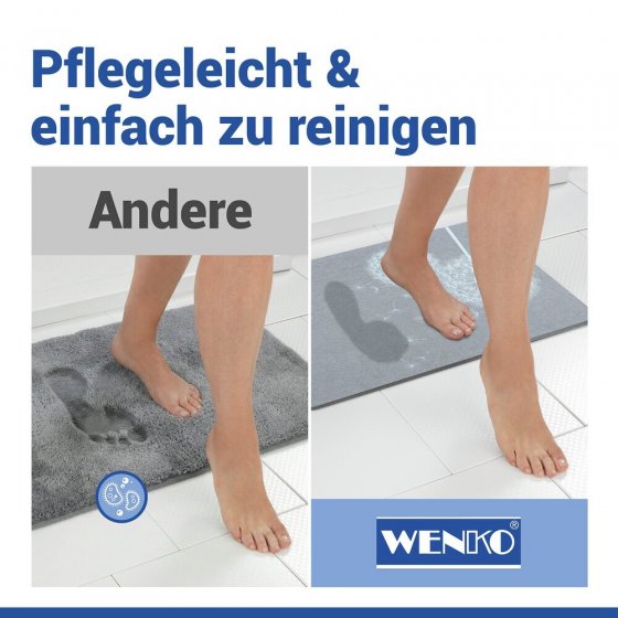 Badematte Mod. Astera Grau, aus natürlichem Diatomit 