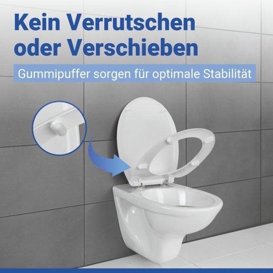 WC Sitz Mod. Vigone Weiß, Toilettensitz aus antibakteriellem Duroplast 