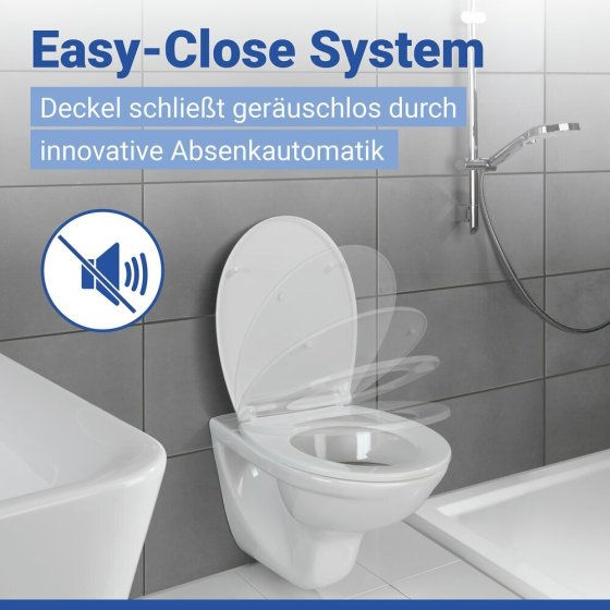 WC Sitz Mod. Kos Weiß, Toilettendeckel mit Absenkautomatik 
