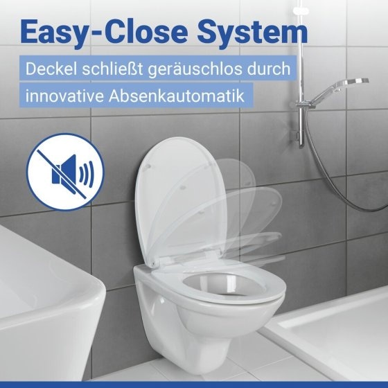 WC Sitz Mod. Tavola Weiß, stabiler Toilettensitz mit Absenkautomatik 