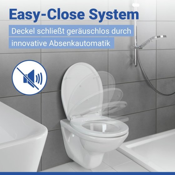 WC Sitz Mod. Ostuni Weiß, stabiler Toilettensitz mit Absenkautomatik 