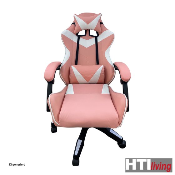 Schreibtischstuhl Krit Pink-Weiß 