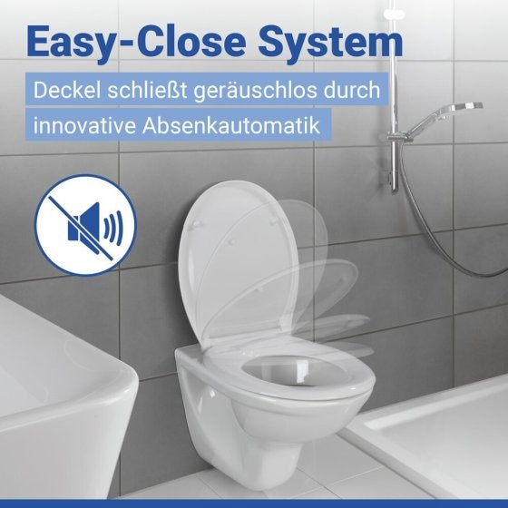 WC Sitz Mod. Ios Weiß, stabiler Toilettensitz mit Absenkautomatik 