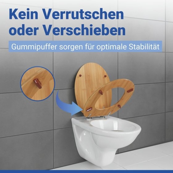 WC Sitz Mod. Bambus, Toilettensitz aus FSC®-zertifiziertem Bambus 