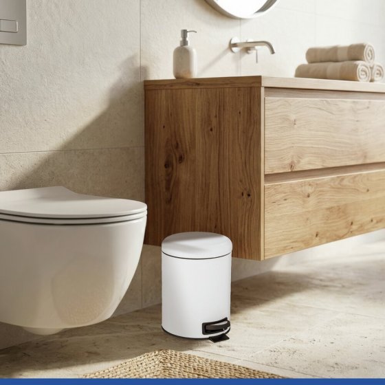 Kosmetik Treteimer Mod. Leman Weiß 5L, mit herausnehmbarem Einsatz 