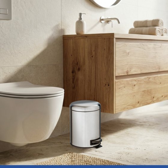 Kosmetik Treteimer Mod. Leman Edelstahl Matt 5L, mit herausnehmbarem Einsatz 