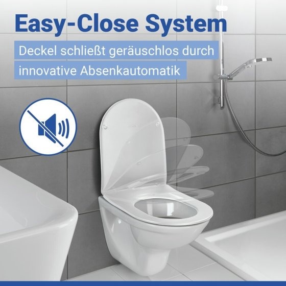 WC Sitz Mod. Galati Weiß matt, Toilettendeckel in D-Form mit Absenkautomatik 