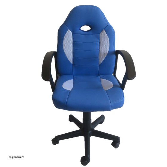 Schreibtischstuhl Junior höhenverstellbar ergonomischer Drehstuhl Blau 