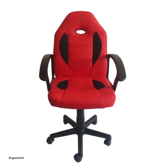 Schreibtischstuhl Junior höhenverstellbar ergonomischer Drehstuhl Rot 
