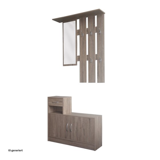 Garderobenpaneel mit Schuhschrank Thekla Sonoma 