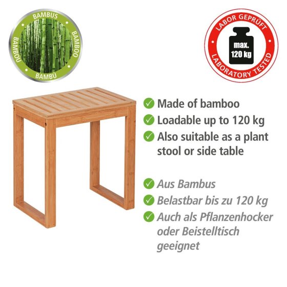 Badhocker Mod. Bamboo, Hocker aus Bambus 