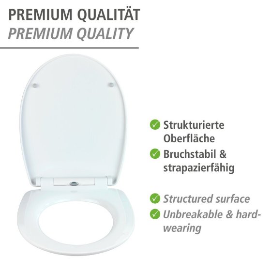 WC-Sitz Mod. Sereno mit Relief, aus bruchstabilem Thermoplast 