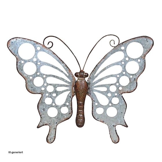 Metall Wanddekoration Schmetterling 44x35 cm dekorativ Vintage Look 