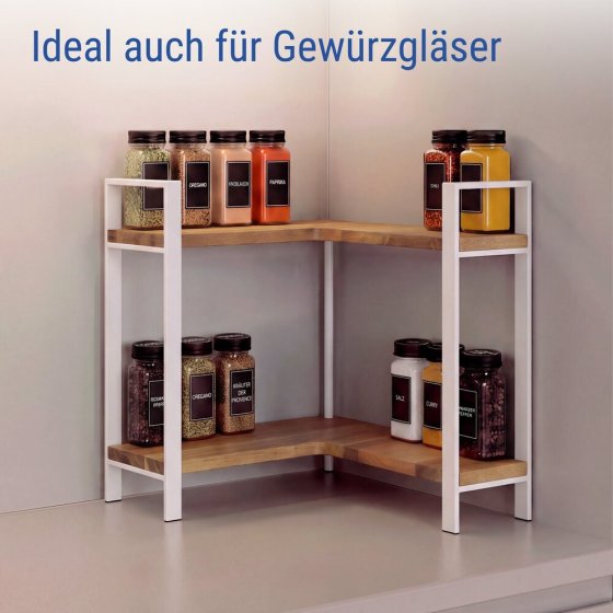 Küchen-Eckregal Mod. Louisa, 2 Etagen, 2 Etagen 