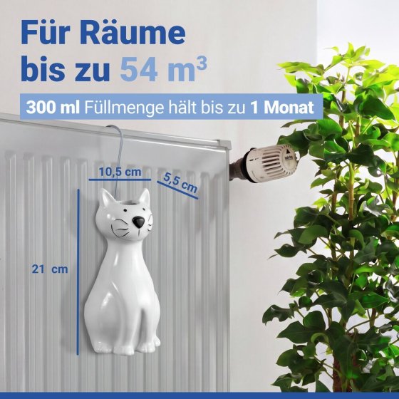 Luftbefeuchter Mod. Katze, 2er Set, Füllmenge 300 ml 
