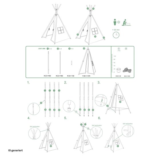 Kinderzimmerzelt Tipi Stars 