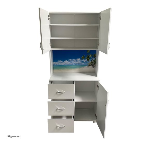 Schrank mit bedruckter Rückwand Palmen 