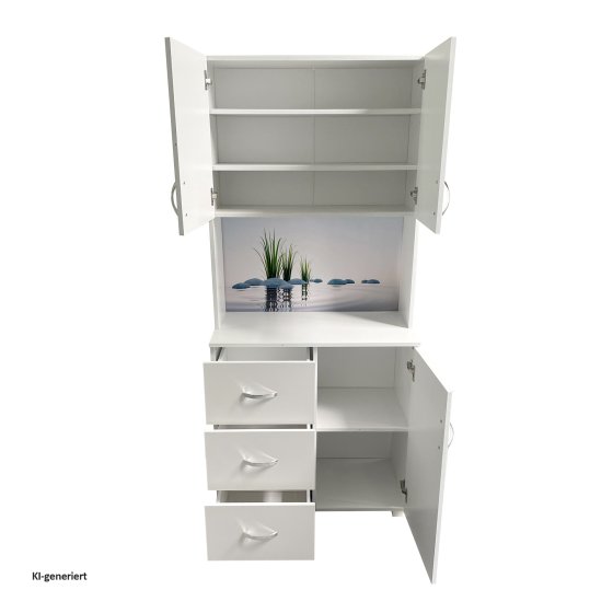 Schrank mit bedruckter Rückwand Steine 