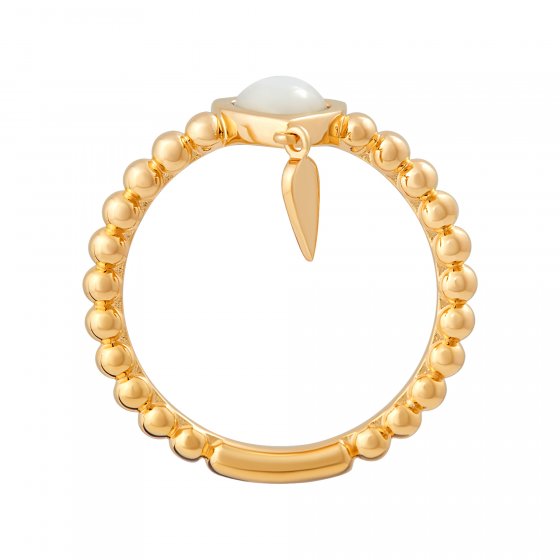 Ring 925 Silber vergoldet weißer Mondstein 