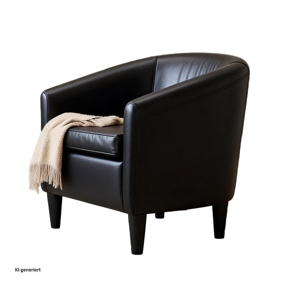 Clubsessel Cadogan Kunstleder Schwarz 