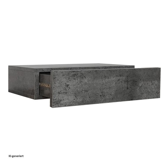 Wandregal mit Schublade 40 cm Betonoptik 