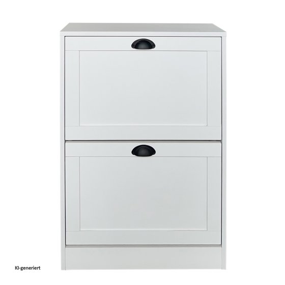 Schuhschrank Thekla mit 2 Klappen Weiß 