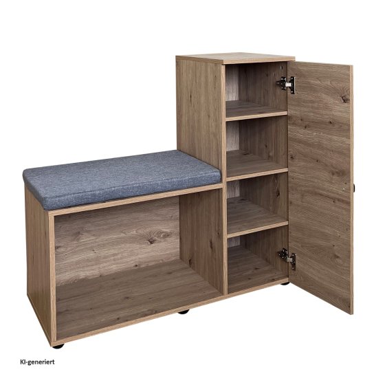 Schuhschrank mit Sitzbank Thekla Artisaneiche 