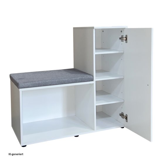 Schuhschrank mit Sitzbank Thekla Weiß 