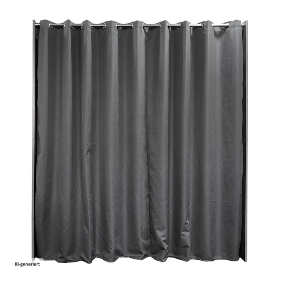 Offene Garderobe mit Vorhang Betonoptik 